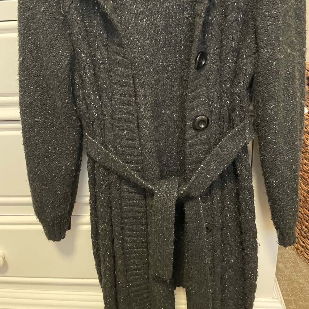 Black hooded sweater